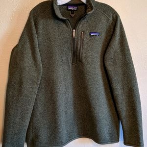 Patagonia heathered Army green 1/2 zip sweatshirt Large